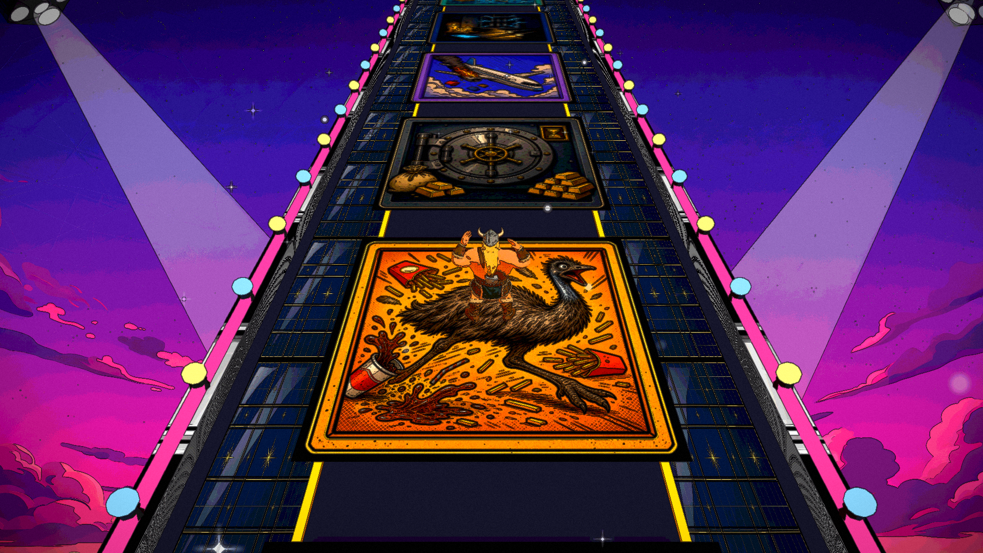The race track — a lane of disaster tiles